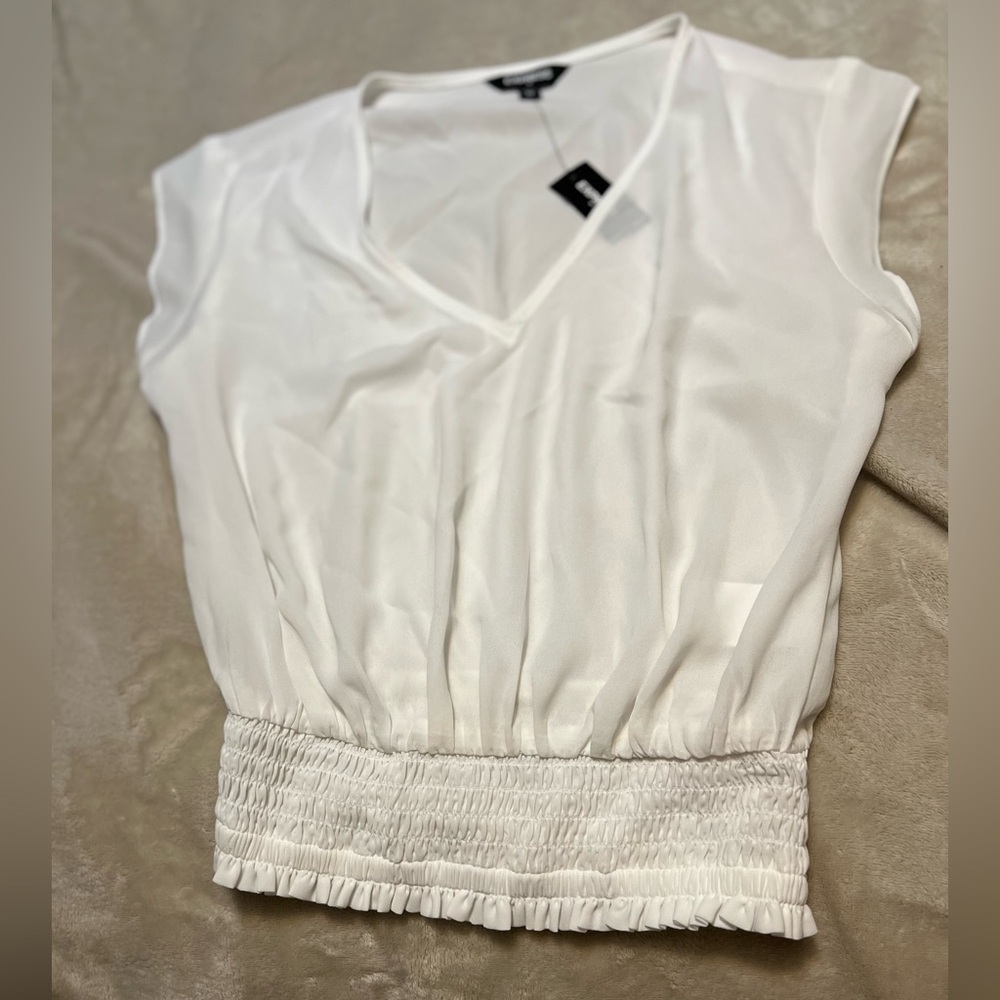 Express white chiffon top size XS